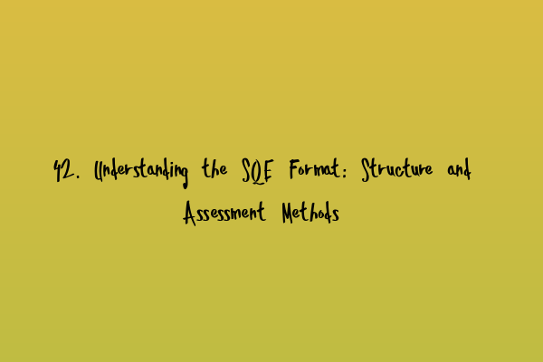 42. Understanding the SQE Format: Structure and Assessment Methods