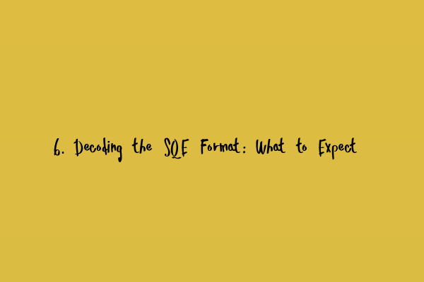 Featured image for 6. Decoding the SQE Format: What to Expect