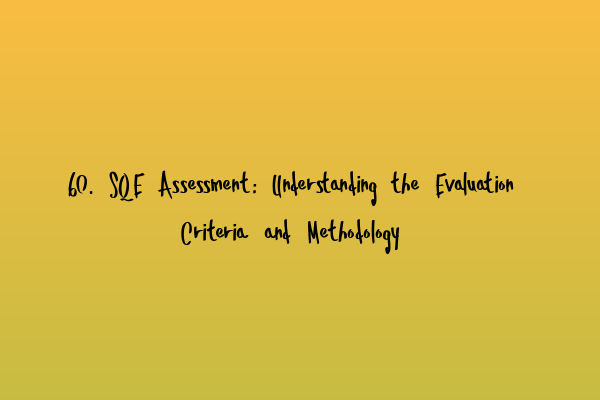 Featured image for 60. SQE Assessment: Understanding the Evaluation Criteria and Methodology