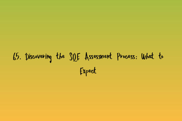 65. Discovering the SQE Assessment Process: What to Expect