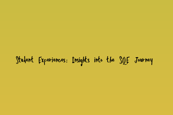 Featured image for Student Experiences: Insights into the SQE Journey