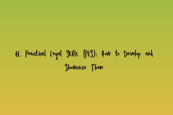 Featured image for 11. Practical Legal Skills (PLS): How to Develop and Showcase Them
