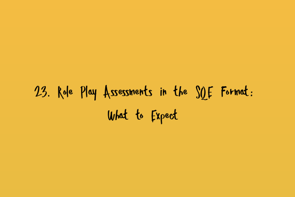 Featured image for 23. Role Play Assessments in the SQE Format: What to Expect