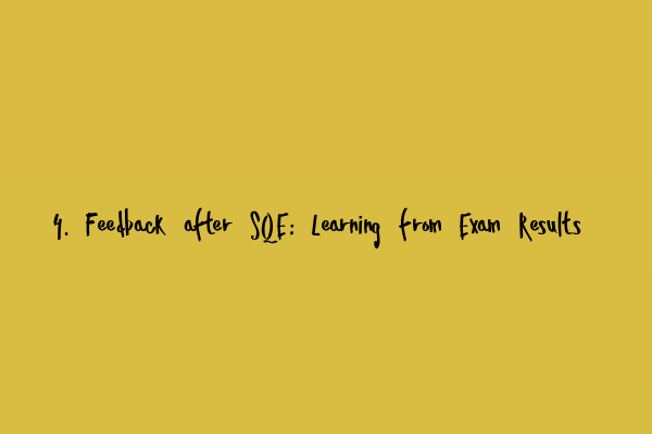 4. Feedback after SQE: Learning from Exam Results